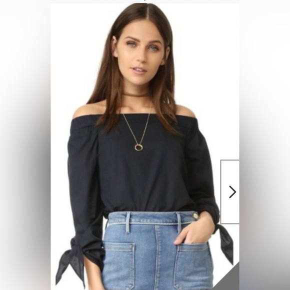 Free People Black Off Shoulder Blouse. Size M. - Picture 2 of 10